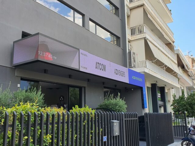 Εγκατάσταση digital signage -ATCOM 3d outdoor p4.81 6000nits by Kotsovolos team
